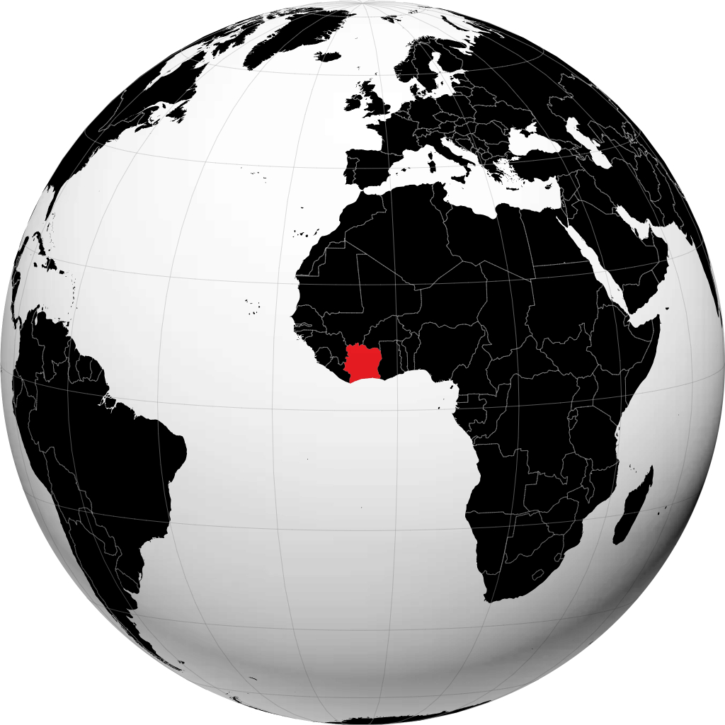 ساحل عاج روی کره زمین