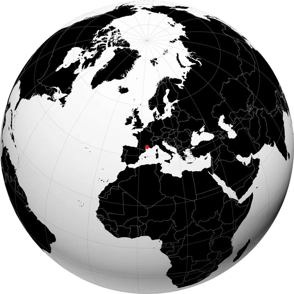 مونپلیه روی کره زمین