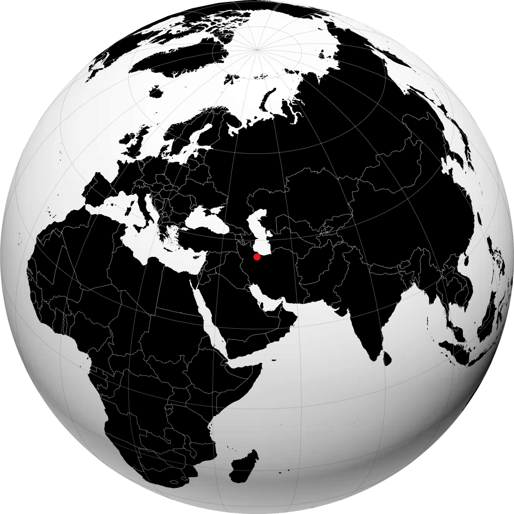 قزوین روی کره زمین