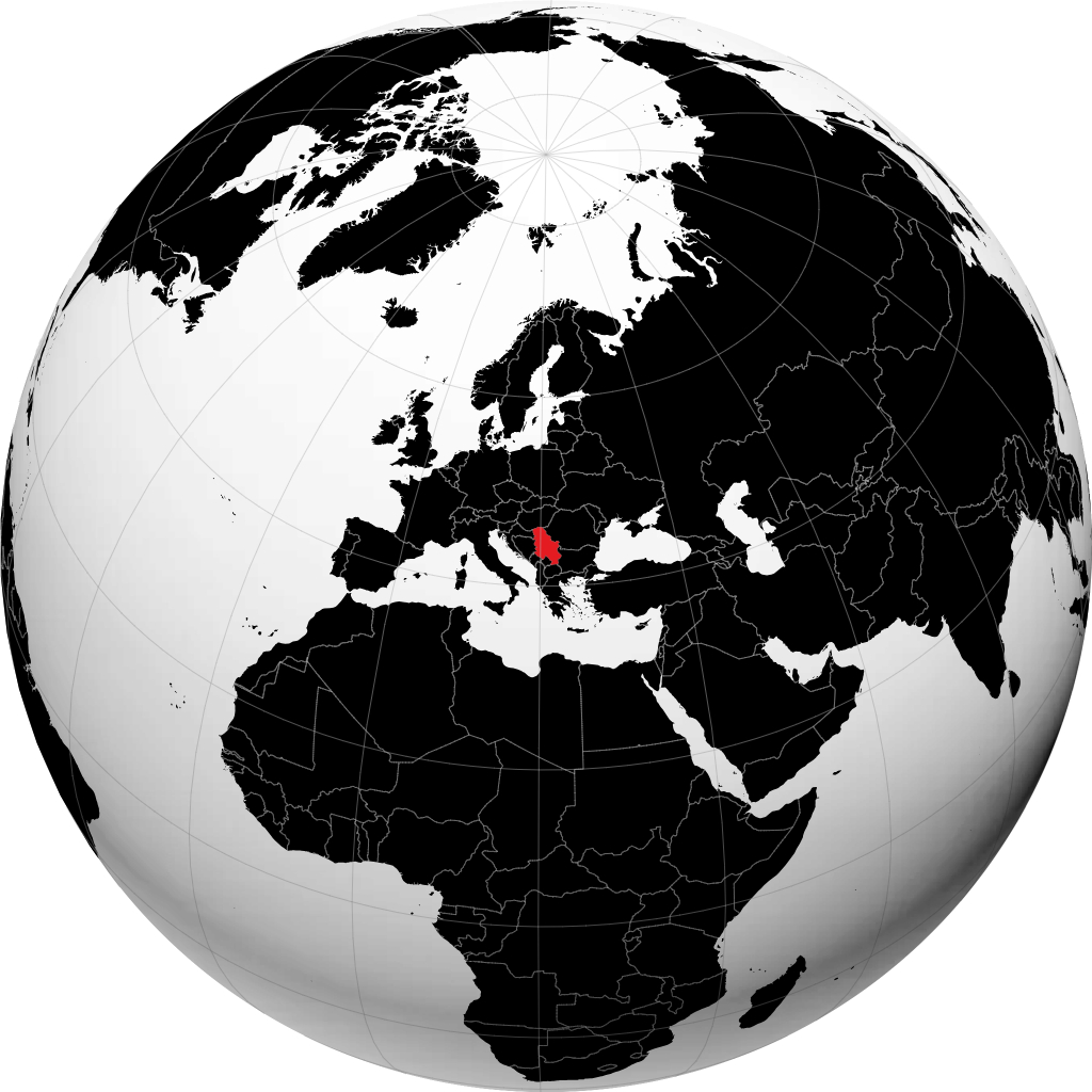 صربستان روی کره زمین