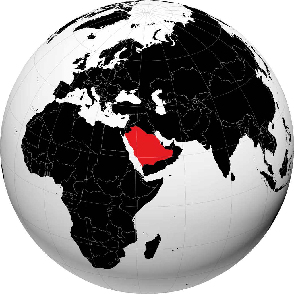 عربستان سعودی روی کره زمین