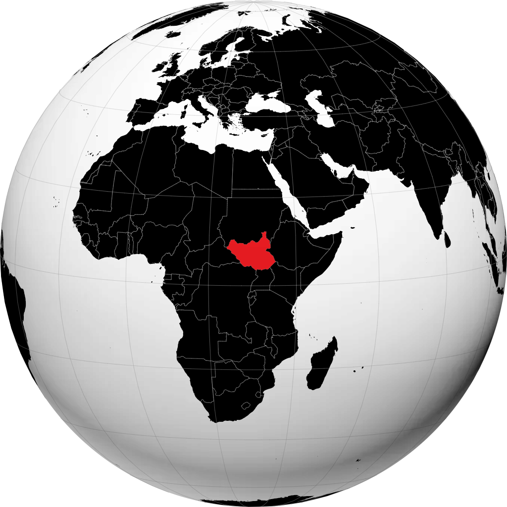 سودان جنوبی روی کره زمین