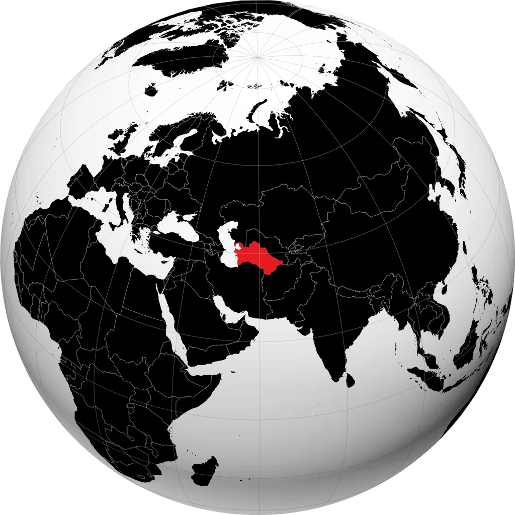 ترکمنستان روی کره زمین